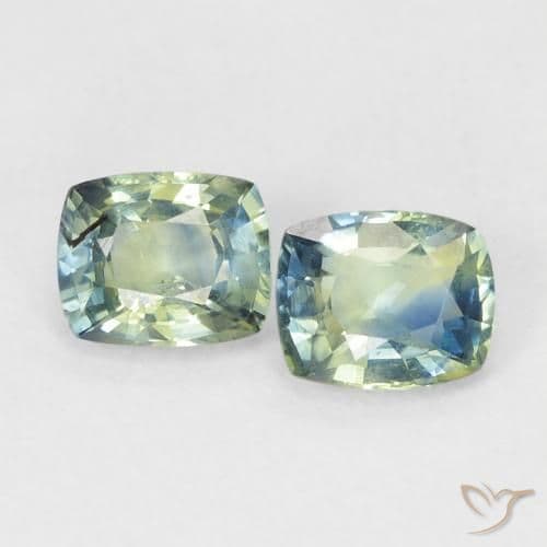 1.45ct Natural Blue-Green Sapphire, Cushion Cut, 5.6x4.6 mm