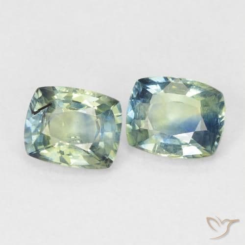 1.45ct Natural Blue-Green Sapphire, Cushion Cut, 5.6x4.6 mm