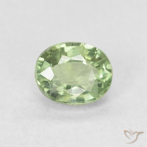 0.63ct Very Light Sage Green Sapphire, Oval Cut, 5.2x4.2 mm