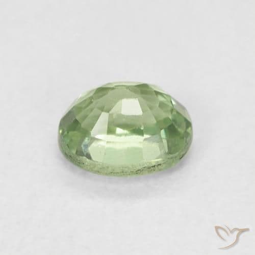 0.63ct Very Light Sage Green Sapphire, Oval Cut, 5.2x4.2 mm