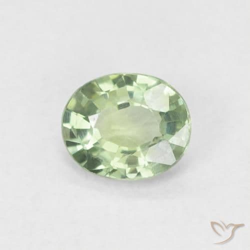 0.46ct Very Light Sage Green Sapphire, Oval Cut, 5.1x4.2 mm