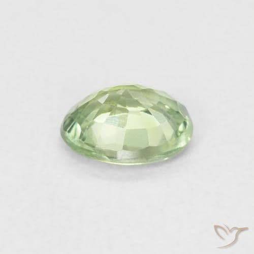 0.46ct Very Light Sage Green Sapphire, Oval Cut, 5.1x4.2 mm