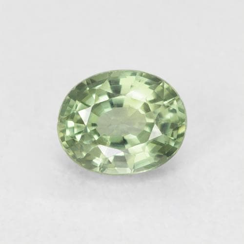0.65ct Very Light Green Sapphire, Oval Cut, 5.2x4.2 mm