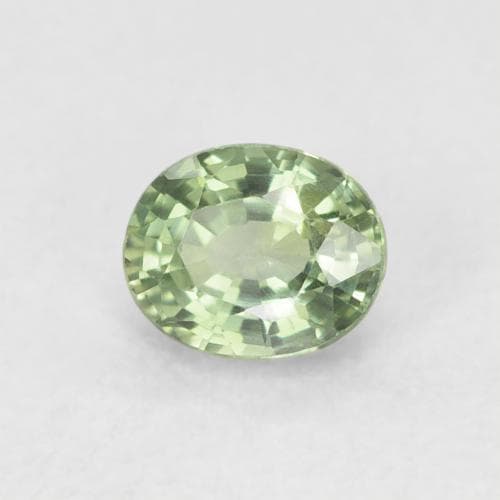 0.65ct Very Light Green Sapphire, Oval Cut, 5.2x4.2 mm