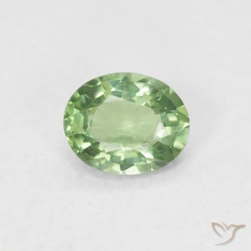 0.40ct Natural Light Green Sapphire, Oval Cut, 4.9x4 mm
