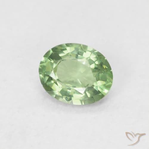 0.40ct Natural Light Green Sapphire, Oval Cut, 4.9x4 mm