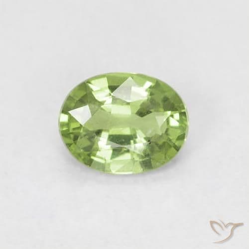 0.44ct Natural Pear Green Sapphire, Oval Cut, 5.1x4 mm