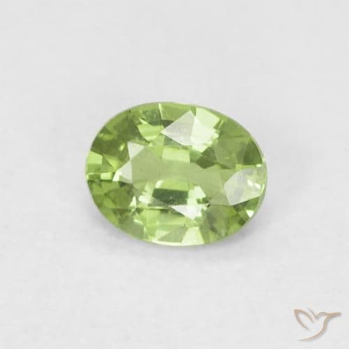 0.44ct Natural Pear Green Sapphire, Oval Cut, 5.1x4 mm