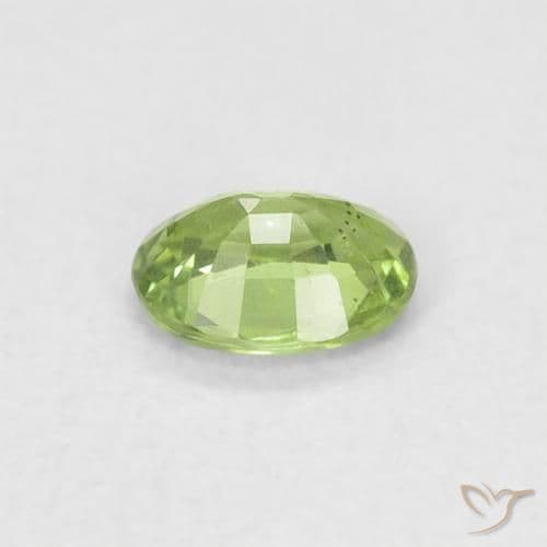 0.44ct Natural Pear Green Sapphire, Oval Cut, 5.1x4 mm