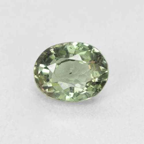 0.56ct Natural Light Green Sapphire, Oval Cut, 5.1x4.1 mm