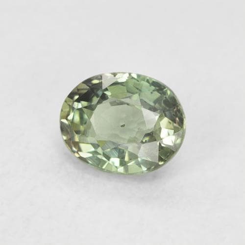 0.56ct Natural Light Green Sapphire, Oval Cut, 5.1x4.1 mm