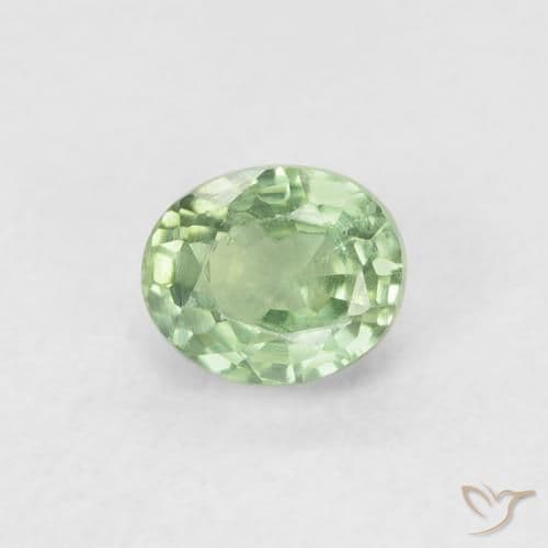 0.40ct Natural Light Green Sapphire, Oval Cut, 4.8x3.8 mm