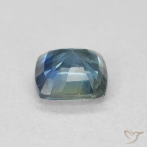 0.58ct Natural Teal Sapphire, Cushion Cut, 4.6x4.5 mm