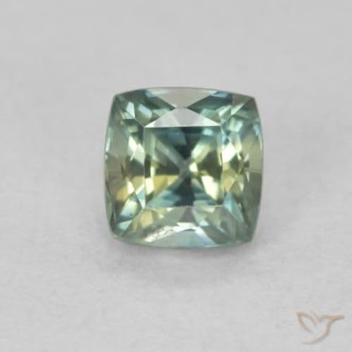 0.67ct Natural Teal Sapphire, Cushion Cut, 4.4x4.3 mm
