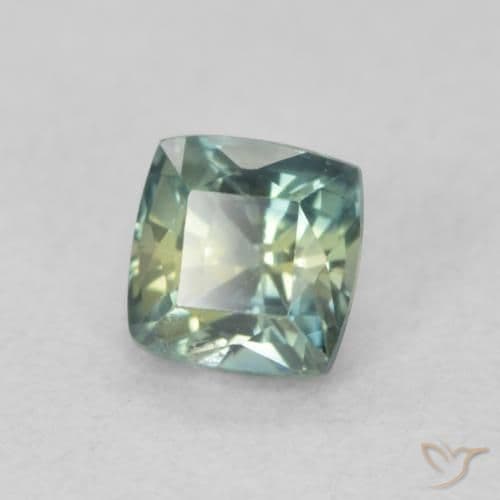 0.67ct Natural Teal Sapphire, Cushion Cut, 4.4x4.3 mm