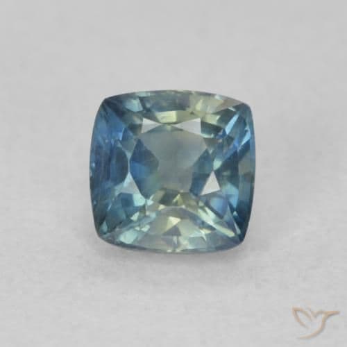 0.66ct Natural Teal Sapphire, Cushion Cut, 4.5x4.4 mm