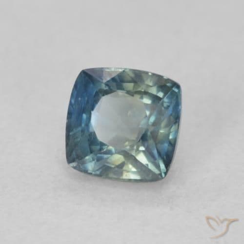 0.66ct Natural Teal Sapphire, Cushion Cut, 4.5x4.4 mm