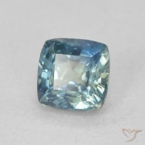 0.74ct Natural Teal Sapphire, Cushion Cut, 4.7x4.7 mm
