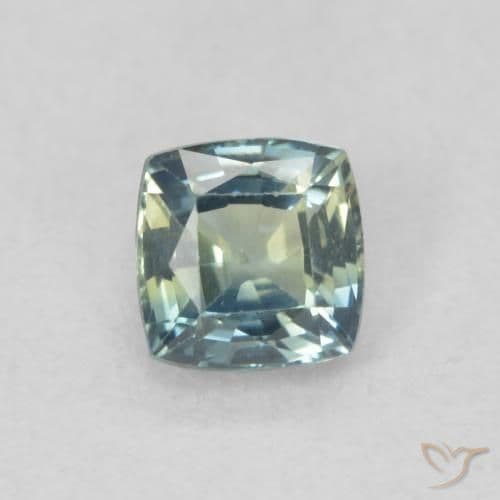0.57ct Natural Light Blue Sapphire, Cushion Cut, 4.1x4.1 mm