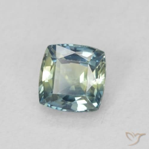 0.53ct Natural Teal Sapphire, Cushion Cut, 4.3x4.2 mm