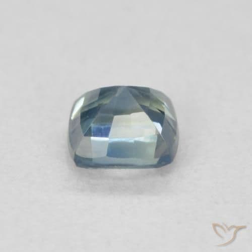 0.53ct Natural Teal Sapphire, Cushion Cut, 4.3x4.2 mm