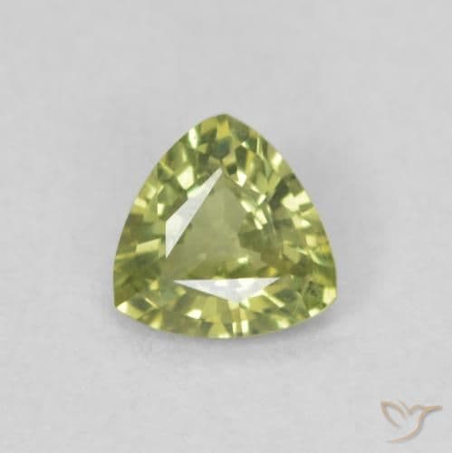 0.41ct Yellowish Green Sapphire, Trillion, 4.7x4.6 mm