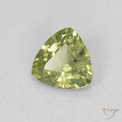 0.41ct Yellowish Green Sapphire, Trillion, 4.7x4.6 mm
