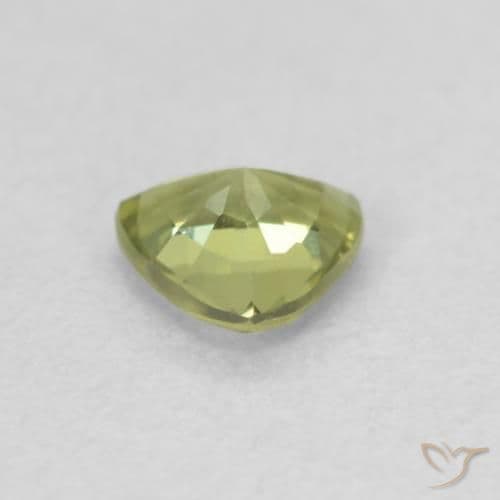 0.41ct Yellowish Green Sapphire, Trillion, 4.7x4.6 mm