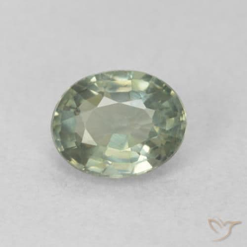 0.55ct Natural Warm Green Sapphire, Oval Cut, 5.2x4.1 mm