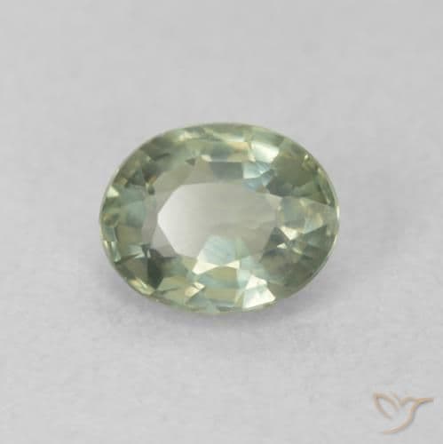 0.55ct Natural Warm Green Sapphire, Oval Cut, 5.2x4.1 mm