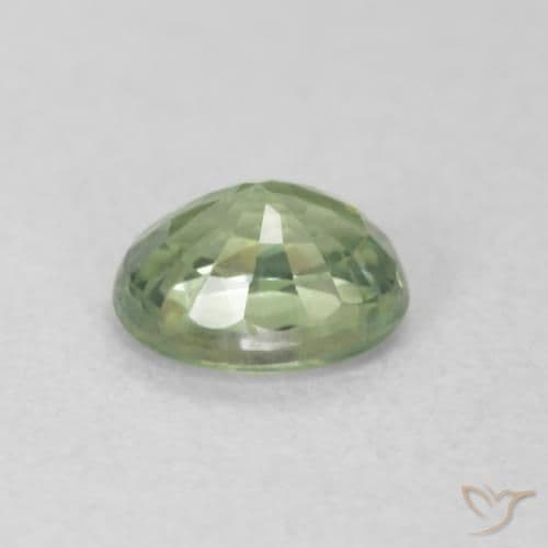 0.54ct Medium Light-Green Sapphire, Oval Cut, 5.1x4.1 mm