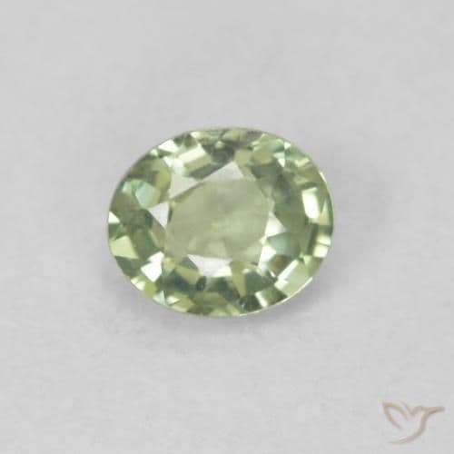 0.46ct Natural Pale Green Sapphire, Oval Cut, 4.8x4 mm
