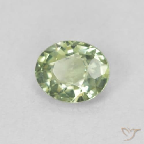 0.46ct Natural Pale Green Sapphire, Oval Cut, 4.8x4 mm
