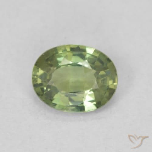 0.47ct Natural Pear Green Sapphire, Oval Cut, 5.3x4.2 mm