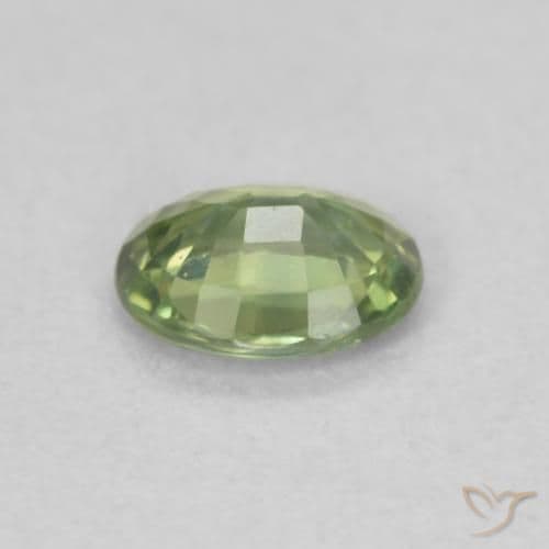 0.47ct Natural Pear Green Sapphire, Oval Cut, 5.3x4.2 mm