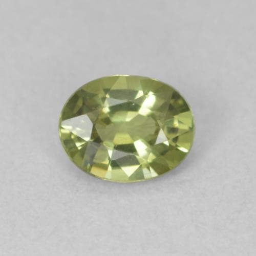 0.41ct Natural Yellow Green Sapphire, Oval Cut, 5x3.9 mm
