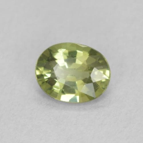 0.41ct Natural Yellow Green Sapphire, Oval Cut, 5x3.9 mm