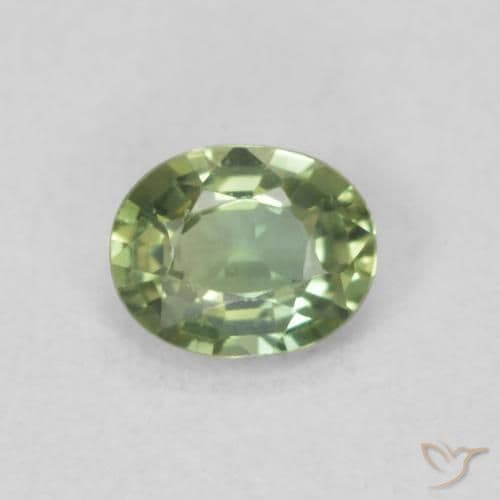 0.40ct Light Sage Green Sapphire, Oval Cut, 4.9x3.9 mm