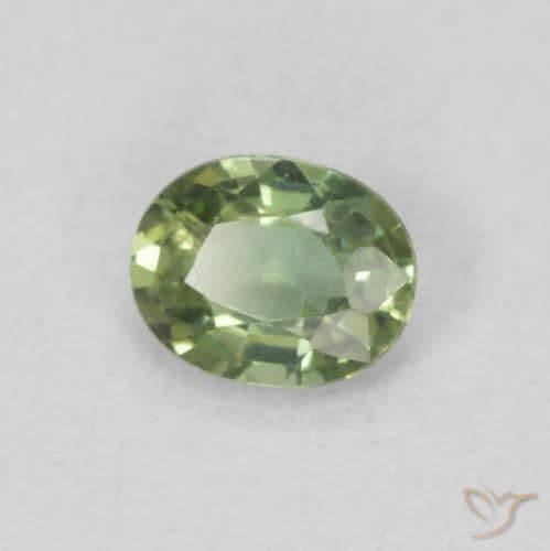 0.40ct Light Sage Green Sapphire, Oval Cut, 4.9x3.9 mm