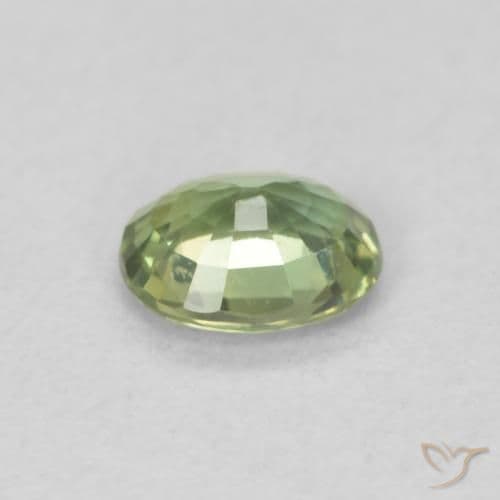 0.40ct Light Sage Green Sapphire, Oval Cut, 4.9x3.9 mm