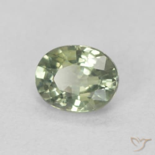 0.50ct Natural Light Green Sapphire, Oval Cut, 5.2x4.1 mm