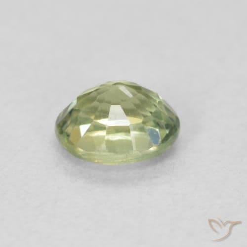 0.51ct Light Sage Green Sapphire, Oval Cut, 4.7x3.9 mm