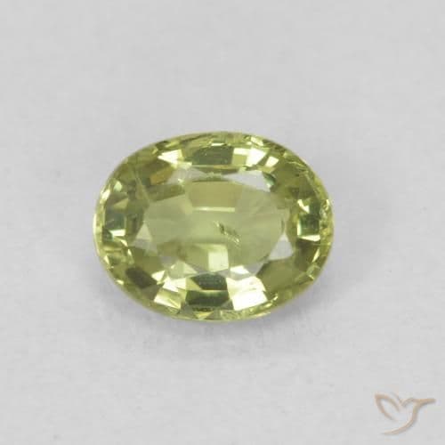 0.45ct Natural Light Green Sapphire, Oval Cut, 5x4 mm