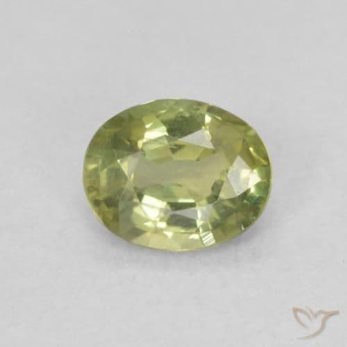 0.44ct Natural Yellow Green Sapphire, Oval Cut, 5.1x4.1 mm