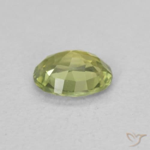 0.44ct Natural Yellow Green Sapphire, Oval Cut, 5.1x4.1 mm