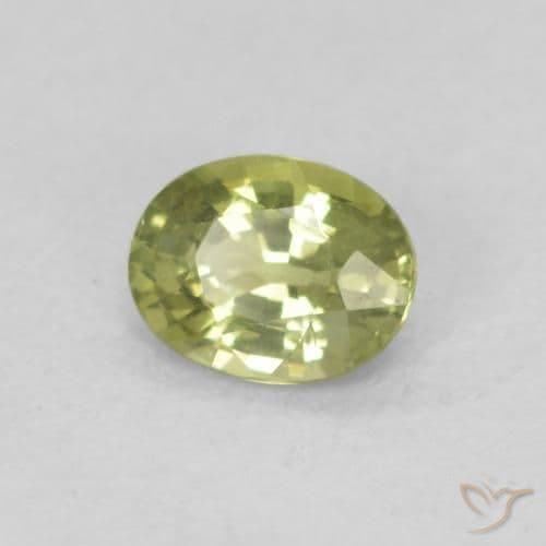 0.45ct Natural Olive Green Sapphire, Oval Cut, 5.1x4 mm