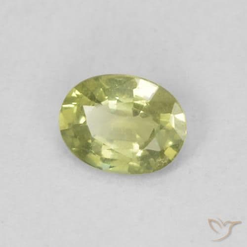 0.34ct Natural Yellow Green Sapphire, Oval Cut, 5x3.8 mm