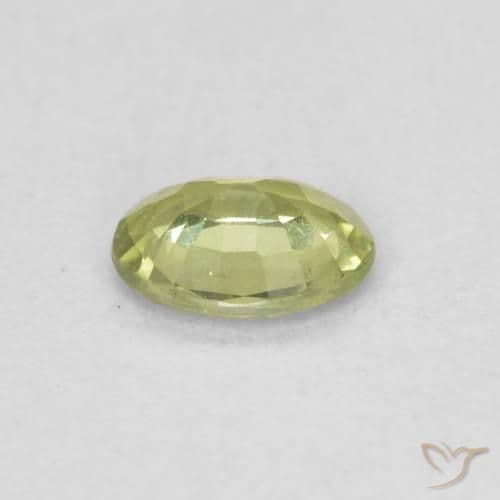 0.34ct Natural Yellow Green Sapphire, Oval Cut, 5x3.8 mm