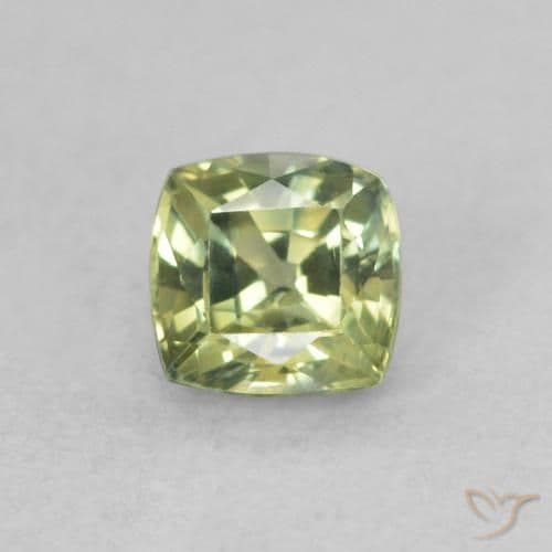 0.54ct Medium Green Sapphire, Cushion Cut, 4.3x4.2 mm