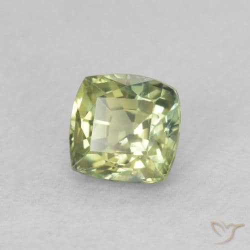 0.54ct Medium Green Sapphire, Cushion Cut, 4.3x4.2 mm